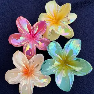 4 Pack Hawaiian Flower Hair Claw