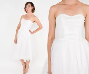 1950s White Tulle Wedding Dress, XXS