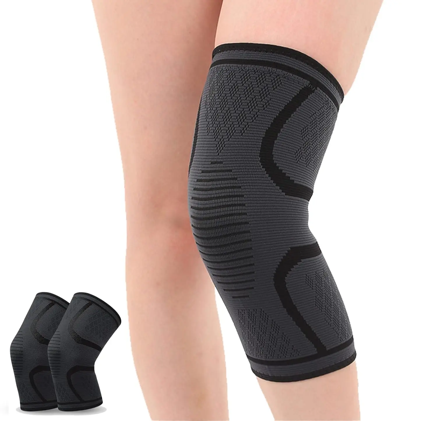 Knee Braces for Knee Pain, Warm Compression Knee Protection,2 Pack Knee Pads Knee Sleeves Weightlifting Knee Compression Sleeve, Knee Support Knee Flex Wrap Knee Sleeves Knee Wraps