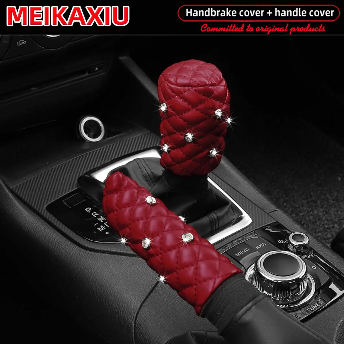 2026 New 2 sets of artificial leather car handbrake knob covers - car accessories set - interior set - suitable for all seasons