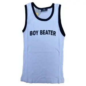 “BOY BEATER” graphic ribbed women’s tank top