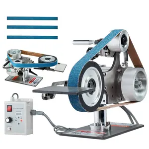 VEVOR Belt Grinder Sander,  30 x 1-Inch Variable Speed Belt Polisher with VFD, 550W Polishing Grinding Machine with 2 Grinding Moulds & 3PCS Sanding Belts for Metalworking, Knife Making