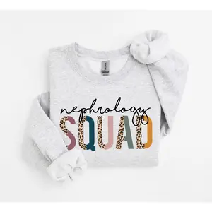 Nephrology Squad T-Shirt / Sweatshirt , Leopard Kidney Doctor tee, Nephrologist , RN Dialysis Nurse Cotton Fabric Unisex