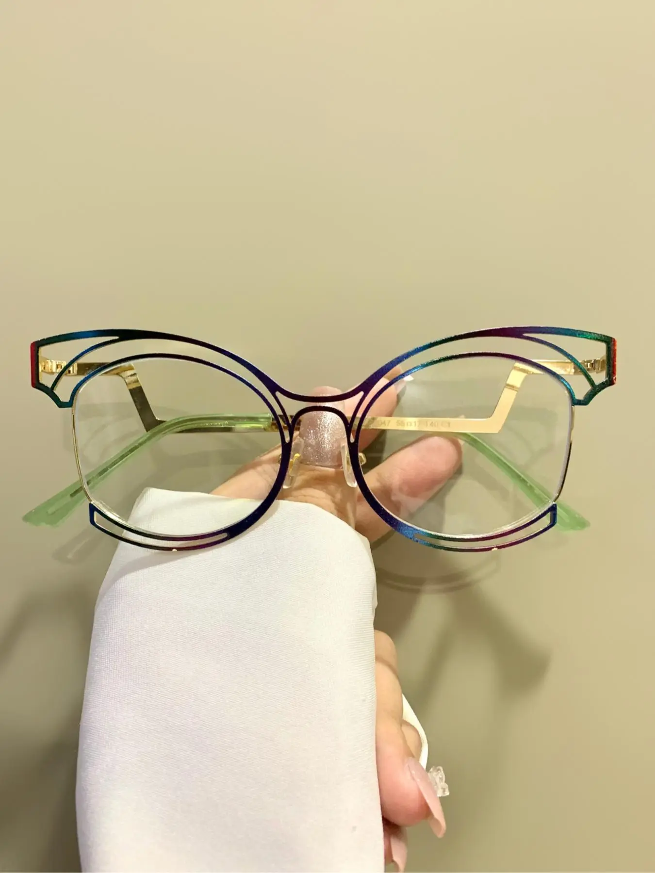 Colorblock Oval Frame Eyeglasses, Fashion Eyeglasses for Women & Men, Fashion Eyeglasses for Work, Daily Clothing Decor, Perfect for Student Daily Use