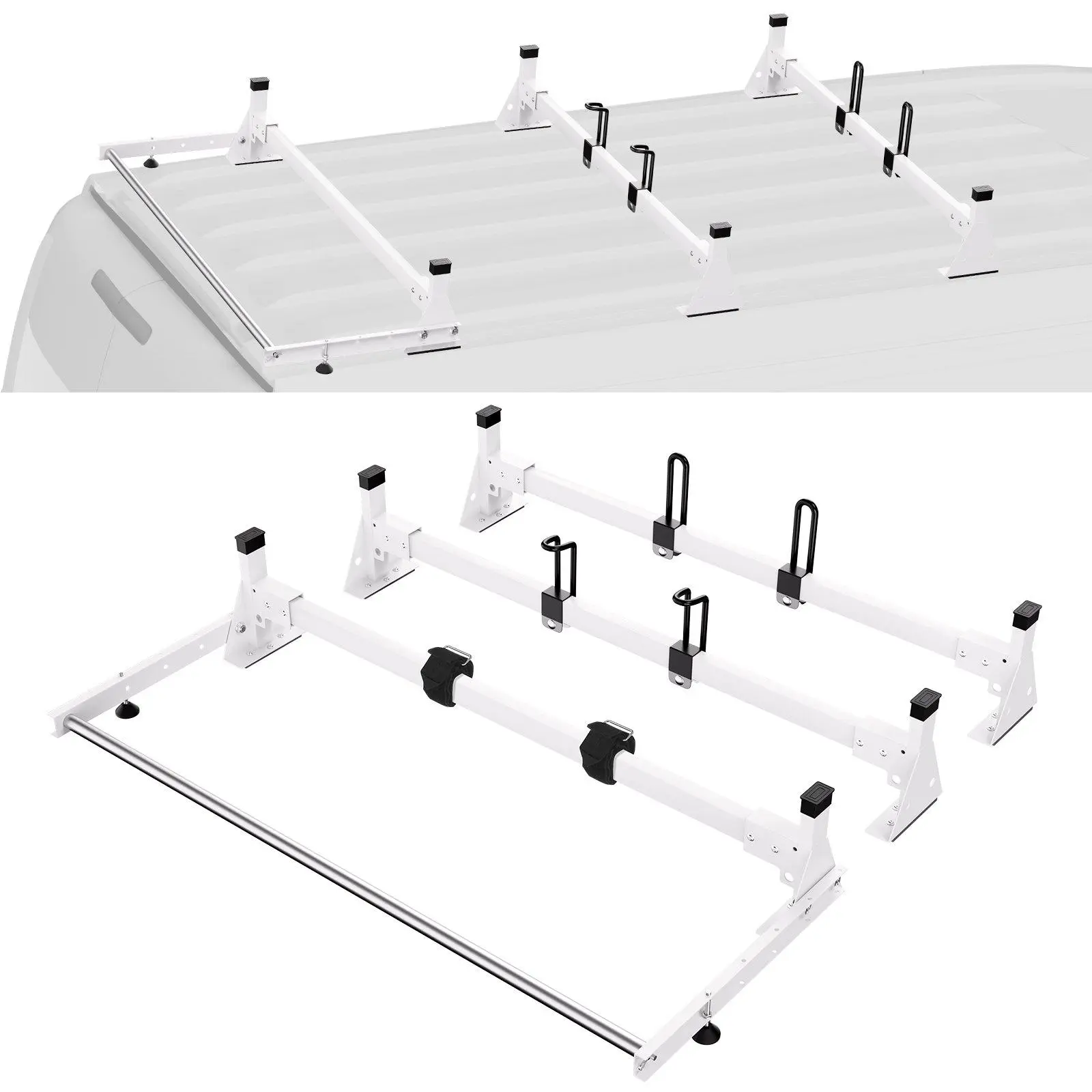 【Summerfinds】VEVOR Trailer Ladder Rack Van Roof Ladder Rack for Ford Transit Custom 2013-2024
