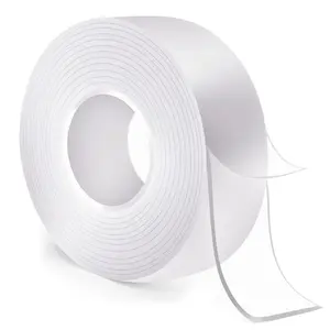 Strong Nano Double Sided Tape, Clear Reusable Washable Heat-Resistant Tape, Traceless Waterproof Adhesive Strips for Picture Hanging, Car, Kitchen & DIY Projects transparent
