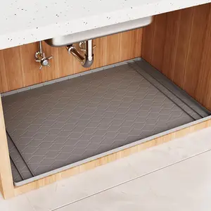 Silicone Under Sink Mat, Waterproof Under Sink Mat, Rubber Protector for Kitchen and Bathroom, Home Storage, Keeps Cabinets Clean, Dry, and Organized