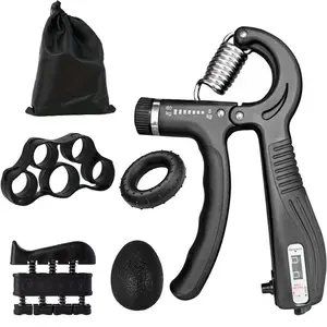 Adjustable Hand Grip Exerciser Strengthener Set – Forearm & Finger Strength Trainer, Adjustable Gripper, Hand Rehabilitation Fitness Kit with Counter, Essential Portable Gear for Home Workouts