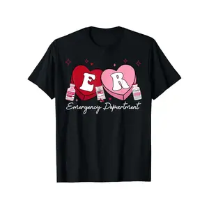 Emergency Department Candy Heart Valentine Day ER Nurse TShirt
