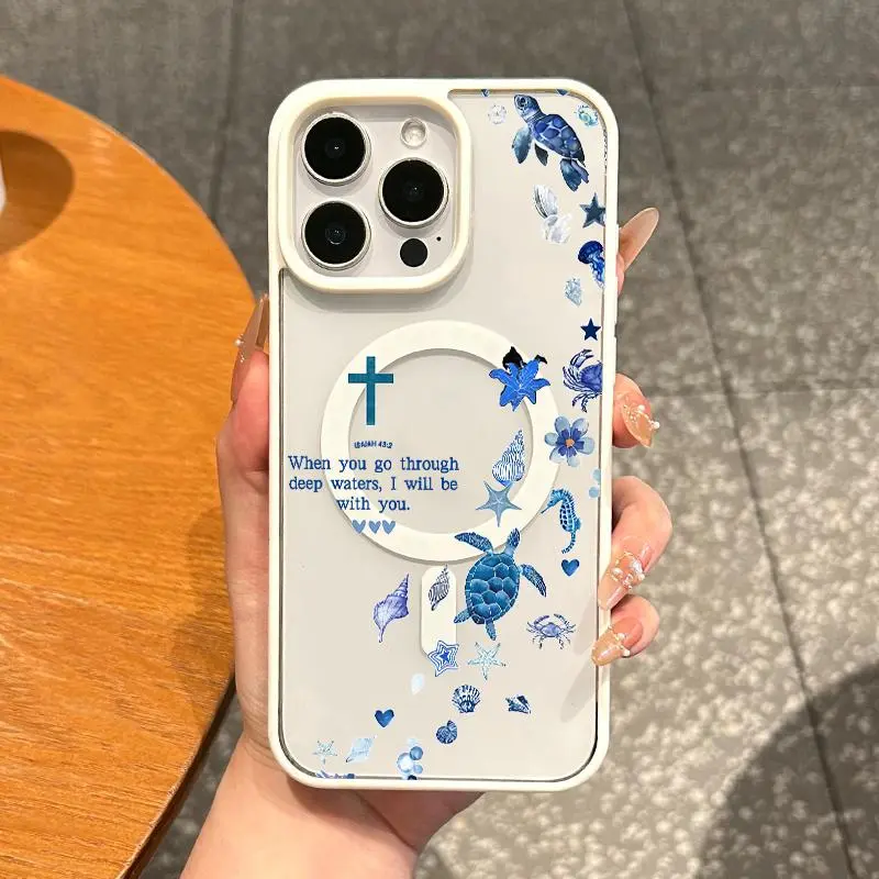 Premium Case for iPhone 11-17 Pro Max Turtle Cross Ready Anti-Fall Ultra-Thin TPU Cover Shockproof Aesthetic Cellphone Protection