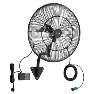 【Summervibes】VEVOR Wall Mount Fan, 20 in Wall Mounted Hanging Fan with Oscillating & Mist, Remote, IP44-rated, 3-Speed, 18h Timer, Temperature Control, Powerful for Industry, Commercial, Garage, Workshop, Gym