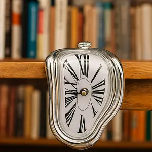 Fantasy Twisted Roman Numeral Wall Clock Desktop Home Accessory Twisted Hanging Clock Decoration Suitable for Home Room and Office Decor Battery Powered Low Voltage Decorative Timepiece