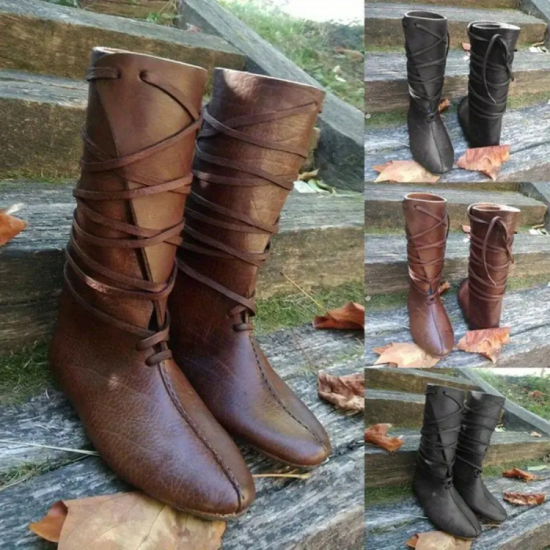 [Sleek Cowboy Boots] Durable & Sleek Western Cowboy Style Men's Mid-Calf Boots | Synthetic Upper & Non-Slip Rubber Sole, Formal & Everyday Closed Lace