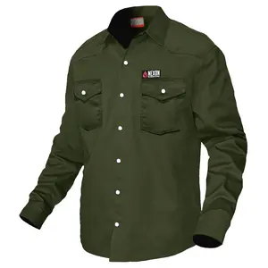 Nexon FR Shirt Military Green With Pearl Snap Buttons