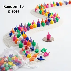 10 pcs 3D-Printed Mini Middle Finger, Fun Plastic F-U Gesture in Vibrant Colors or Mixed Pack, Novelty Party Supplies, Artificial