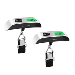 Digital Luggage Scale, 110lbs Hanging Baggage Scale with Backlit LCD, Accurate Pet & Suitcase Weighing Scale with Hook and Strong Straps, Easy Travel Essentials