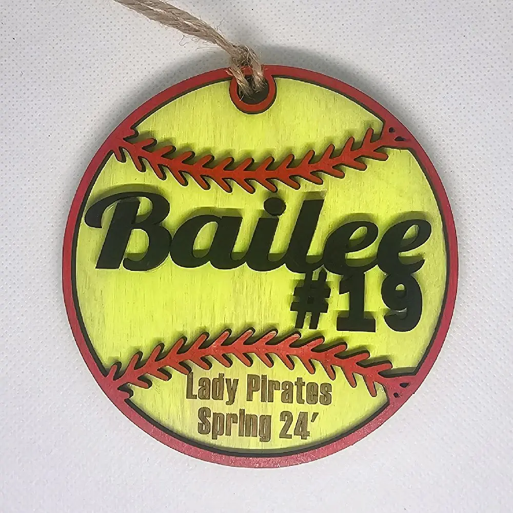 Custom Personalized Softball or Baseball Ornament. Handmade**