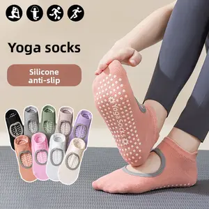 Professional Indoor Fitness Yoga Pilates Silicone Non-slip Socks Women's Hollow Backless Sports Breathable Sweat Absorbing Short Tube compression grip soccer Waterproof Thermal Touch Gloves