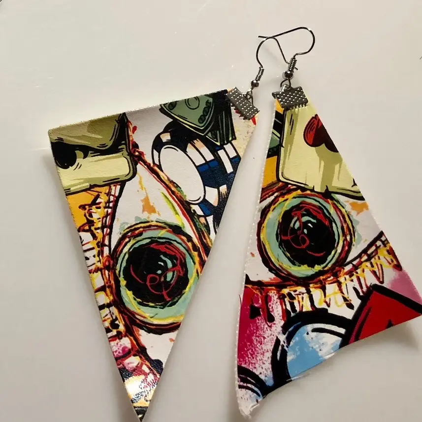 Game Time Leatherette earrings