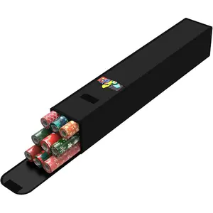 Wrapping Paper Storage Bag 31", Gift Wrapping Paper Organizer Storage Containers with Pocket for Crafts Poster Tools, Christmas Wrap Paper Holder fits for 9 Standard Rolls (Black-1pc)