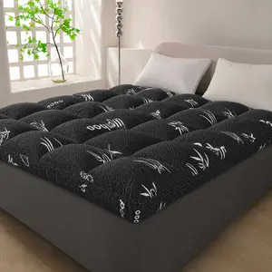 Bamboo Cooling Mattress Topper, 2 inchees Thick Luxury Comfort Layer, Soft Thick Pillow Top Mattress Pad Cover for Back Pain, Cooling Viscose Mattress Protector with 8-21 Inch Deep Pocket, Machine Washable, for Bedroom & Home Use & Holiday #Summervibes