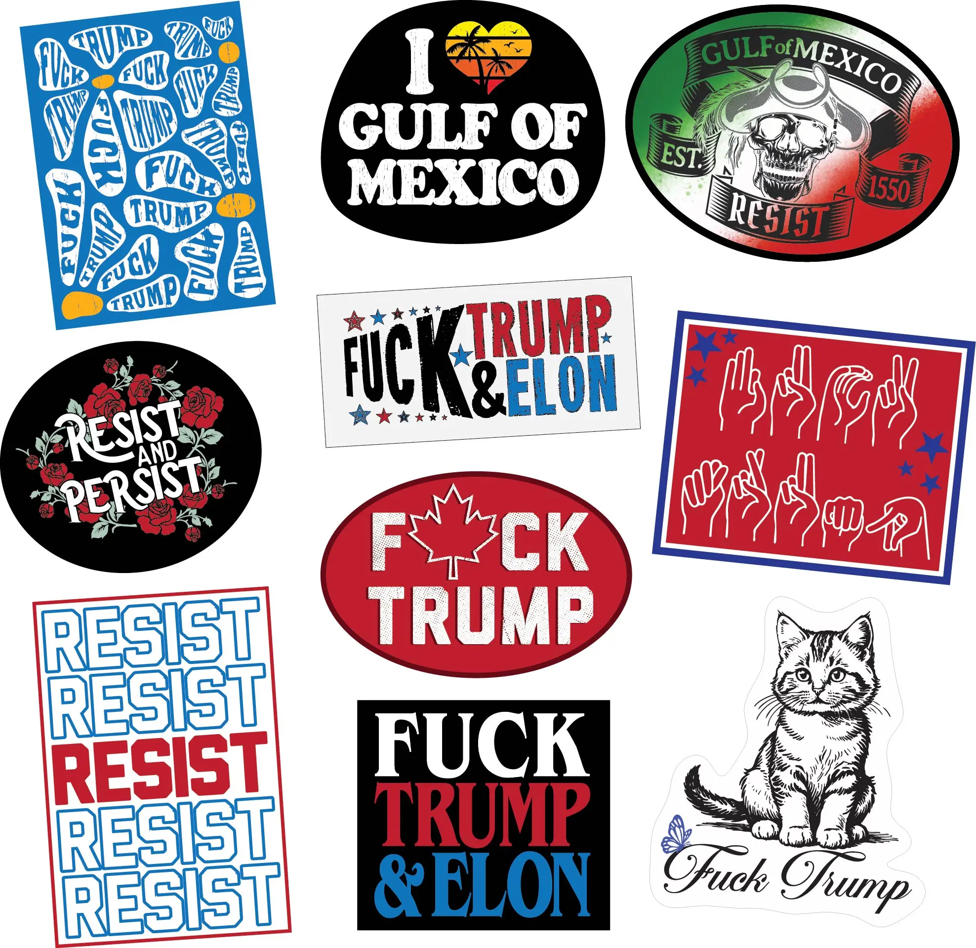 Resist Sticker Extra Large Political Stickers for Adults Funny Adhesives with Memes Funny Stickers with Colorful Graphic Decals Funny Political  Multi