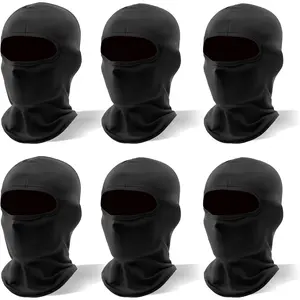 Unisex 6-Pack Full-Coverage Balaclava Ski Masks, Reusable Polyester-Spandex Lightweight Windproof UV-Protective Sun Shield, Breathable Quick-Dry Machine-Washable Cover for Cycling, Hiking, Fishing