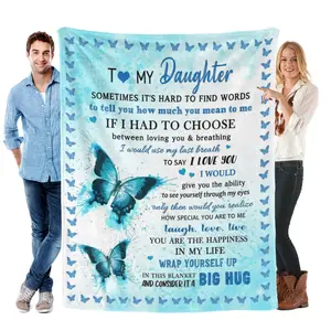 to My Daughter Gift  cooling Blanket, Daughter Birthday Gifts from Mom Dad, Gift for Daughter Graduation Wedding Day Soft Throw Blanket 50"x 60"
