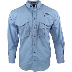 SHOEBACCA Mens Guide Collared Long Sleeve Button Up Shirt Casual Tops Casual - Blue