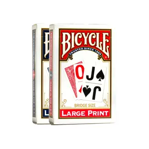 Bicycle Playing Cards Bridge Deck - Large Print, Large Indices, Rider Back Design, Red & Blue Colors, Suitable for 12+ Years Olds