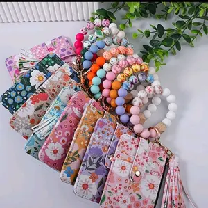 Floral Beaded Wristlet