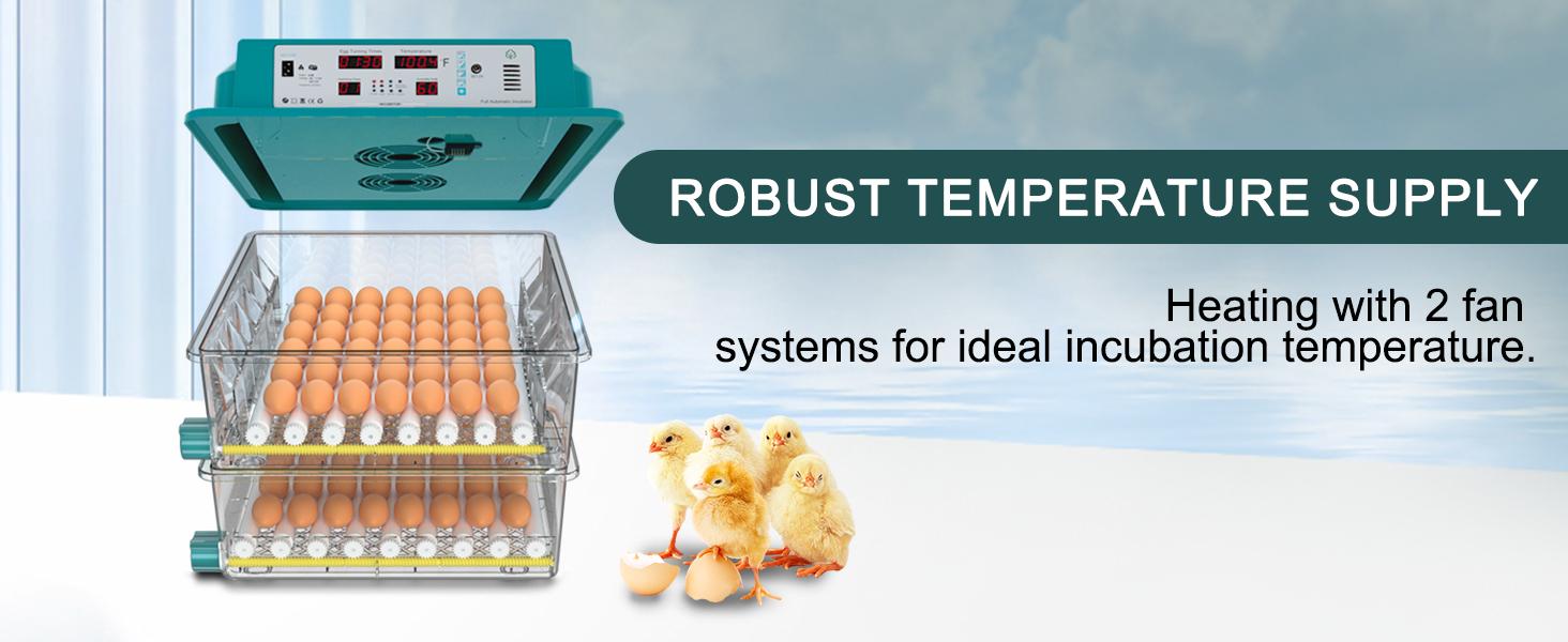 Chalixion 120 Large Capacity Incubator, Auto Rotation, Digital Temp & Humidity Control, Water Injection, Adjustable System