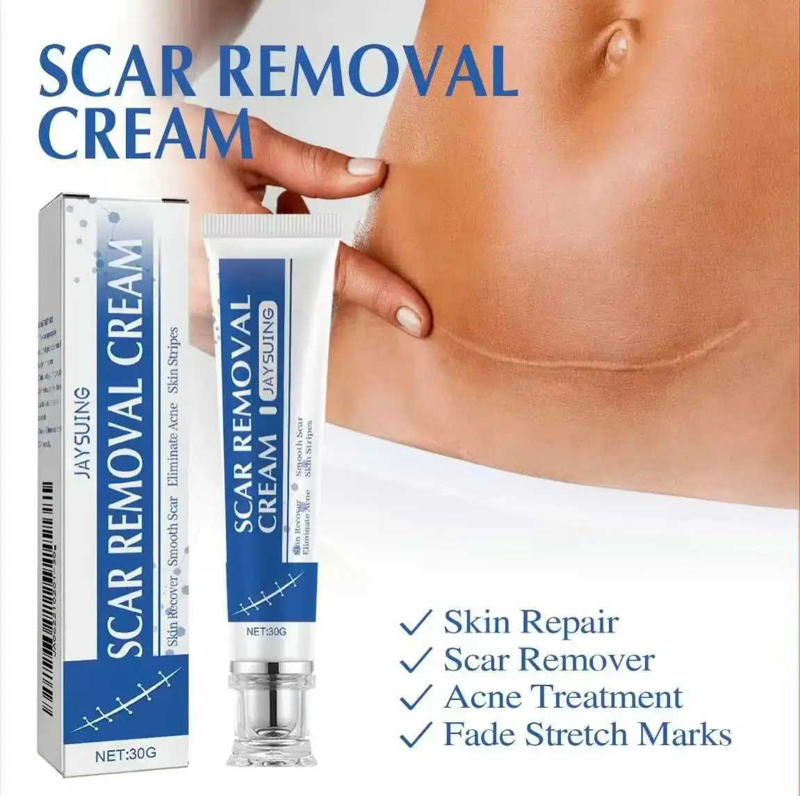 Professional Silicone Skin Care Gel, Gentle Skin Gel for Face & Body, Helps Improve Look of Acne, Dark Marks & Skin Texture