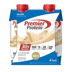 Premier Protein Shake 30g 1g Sugar 24 Vitamins Minerals Nutrients to Support Immune Health, Vanilla, 44 Fl Oz, (Pack of 4)