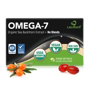 Organic Omega 7 Sea Buckthorn Oil Softgels, Omega 7, 3-6-9 Sea Buckthorn Oil Capsules for Skin, Eye, Hair & Nail Health, Hydration & Wellness Support, 30 Softgels