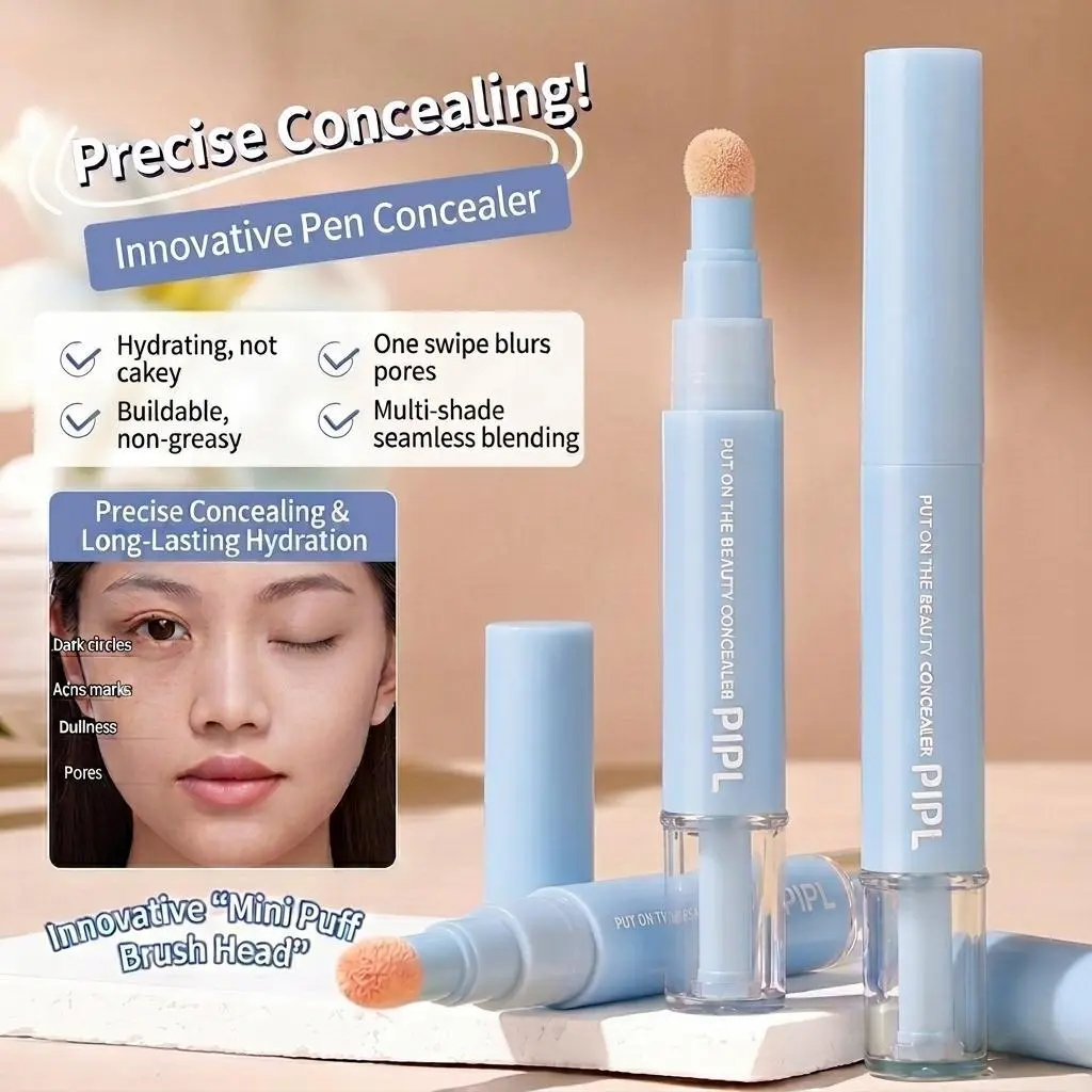 Dual-Effect Concealer & Foundation Cosmetic - 24-Hour Long-Lasting, High-Coverage Matte, Hydrating Makeup That Covers Acne Marks, Sculpts Nose, Suitable for Any Skin Type