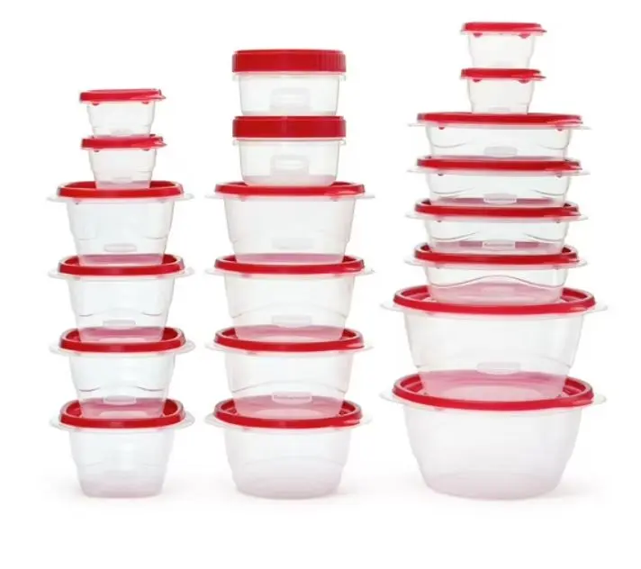 Rubbermaid TakeAlongs 40 Piece Food Storage Set, Red, Total of 12.6 Qts Container Kitchen