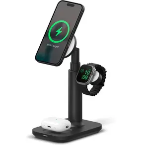 Mophie MagSafe 3-in-1 Wireless Charging Stand - Extendable & Fast Charging for iPhone 16/15/14/13/12, Apple Watch, AirPods