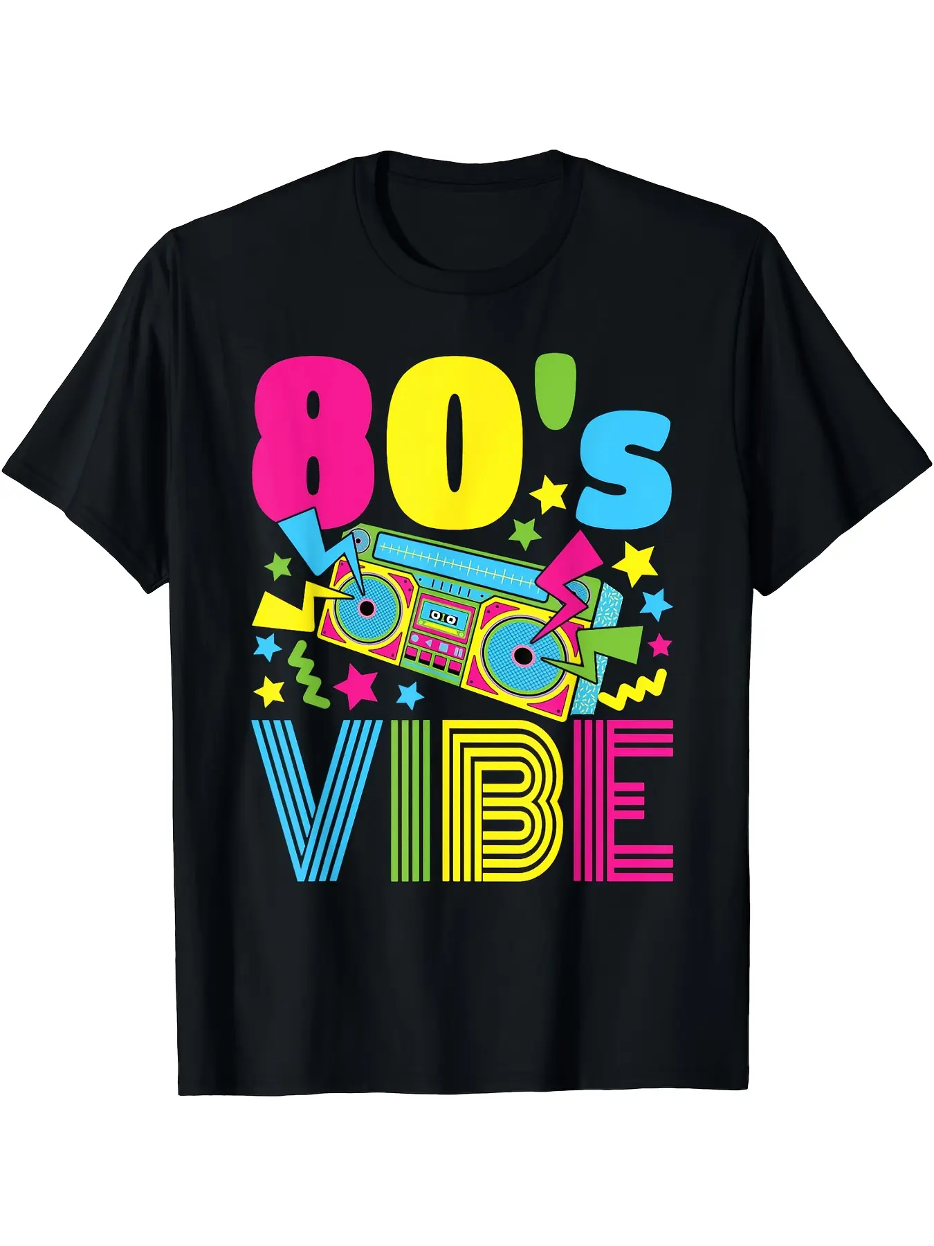 80s Vibe 1980s Fashion 80s Theme Outfit Eighties 8 unisex soft cotton short sleeve t shirt, vintage graphic casual tee for men women teens, perfect birthday holiday gift for camping travel gym daily street  wear
