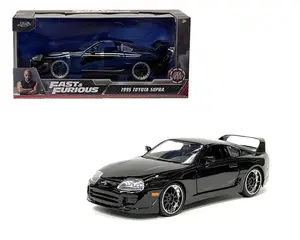 Jada 1:24 1995 Toyota Supra Black Fast & Furious Diecast Model Car from Fast 5 Movie Series