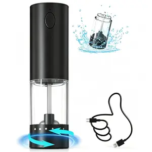 Rechargeable Electric Pepper Grinder, Salt Grinder Pepper Mill with Washable 95ml Container, White LED Light and External Adjustable Coarseness