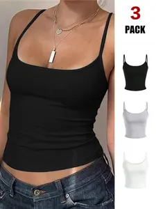 Women's Spaghetti Strap Sleeveless Tank Top, Scoop Neck Camisole, Plain Design, Sporty Style, All-Season Wear, Perfect for Everyday