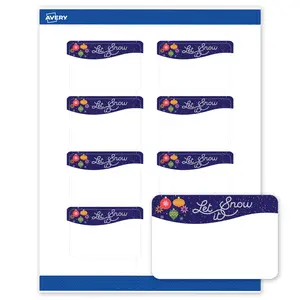 Avery Printable Labels with Sure Feed Technology, Rectangle, 2" x 3", Pre-Printed Let It Snow Snowflakes Design, Matte White, Laser & Inkjet Compatible, 80 Total
