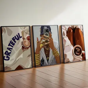 Black Woman Wall Art;  Self Love Print, Girl Room Decor (Digital Print Set 3)