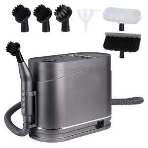 Pressurized Handheld Steam Cleaner, 1500W Floor Cleaning Tool with 1.2L Tank, 8 Accessories, Gentle & Forceful Modes, Safety Lock, Chemical-Free, Portable Durable Multi-Surface Household Cleaner for Floors, Cars