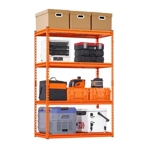 VEVOR Storage Shelves,  2400 lbs, 4 Tier Heavy Duty Garage Shelving, 20" D x 40" W x 60" H Adjustable Metal Shelves for Industrial Shelving Unit Utility Shelf, for Kitchen, Warehouse, Basement, Orange
