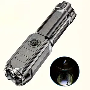 Handheld LED Flashlight, USB Rechargeable Flashlight, Outdoor Portable Camping Flashlight, Zoomable Torch, 3 Lighting Modes, Ideal for Camping, Outdoor Activities, Hiking, Power Outage Emergencies, and More.