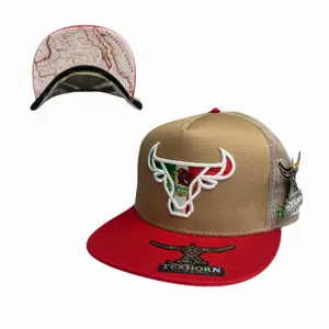 TexHorn Hat - Mexico Bull Tan/Red