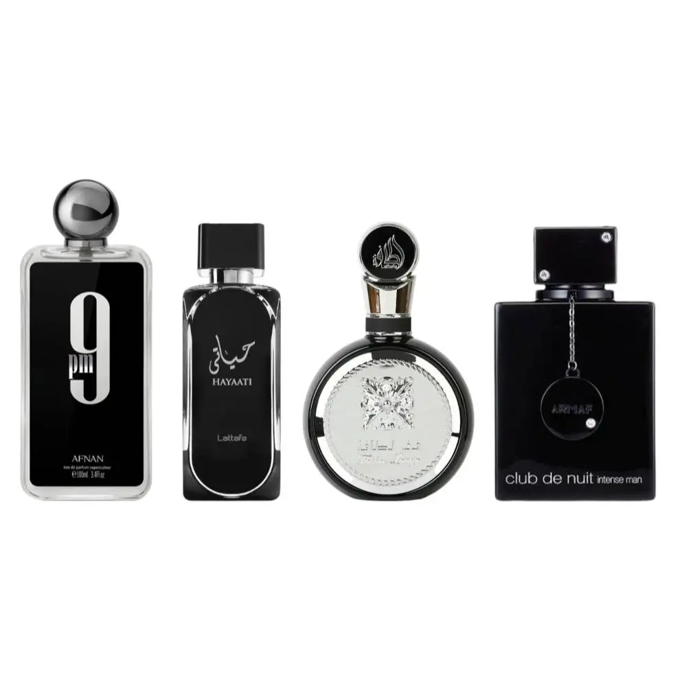 Oudlash Bundle | 9PM + Lattafa Hayaati + Lattafa Fakhar Man + Club De Nuit Man | Mens Fragrance 100ML - 3.4 OZ | Apple, Cinnamon, Wild Lavender, Bergamot