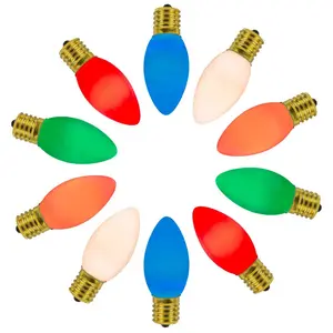 Novelty Lights Classic Multicolor C9 LED RetroGlo Christmas Replacement Bulbs 25 Pack